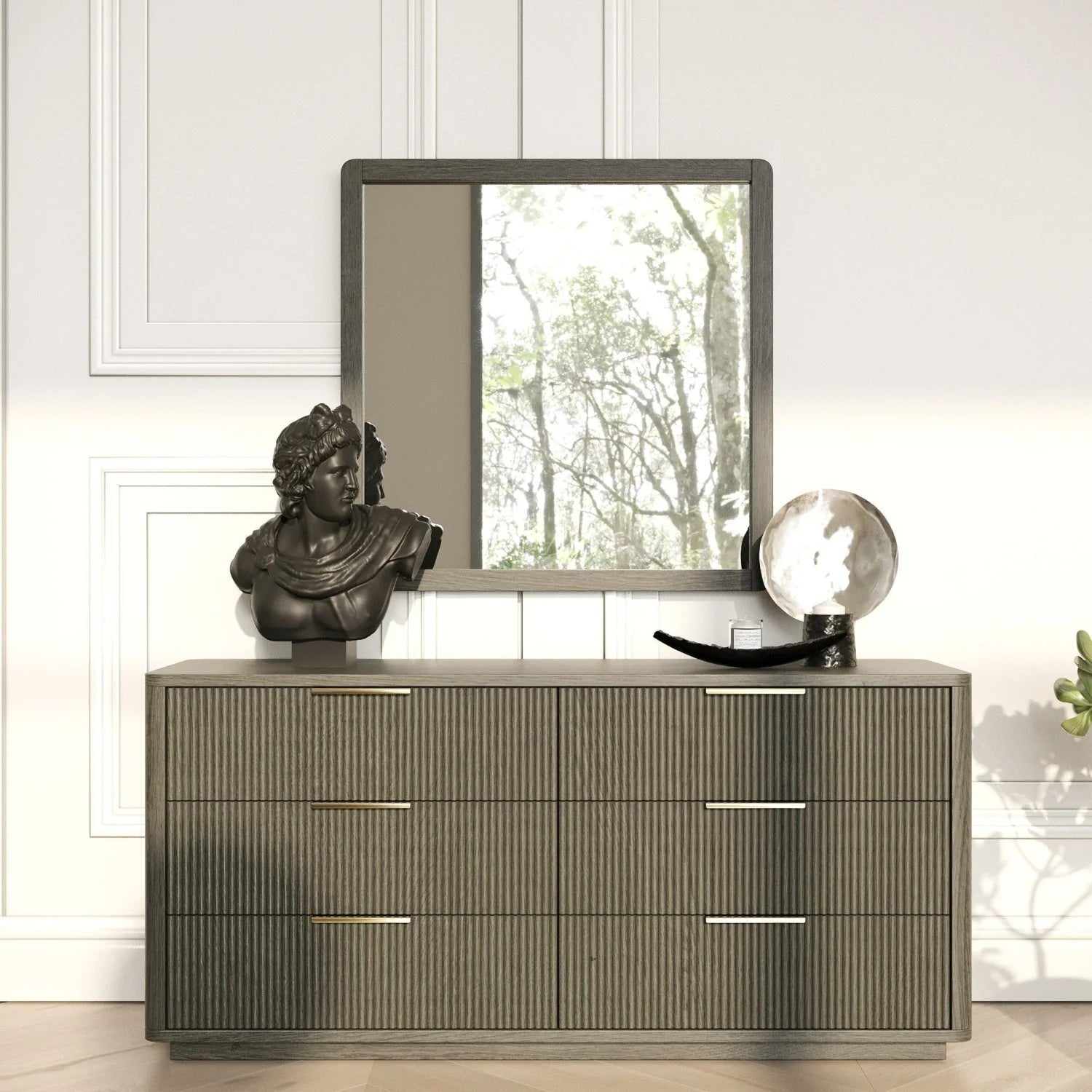Luxury Modern Grey Wash Dresser European Style for Villa