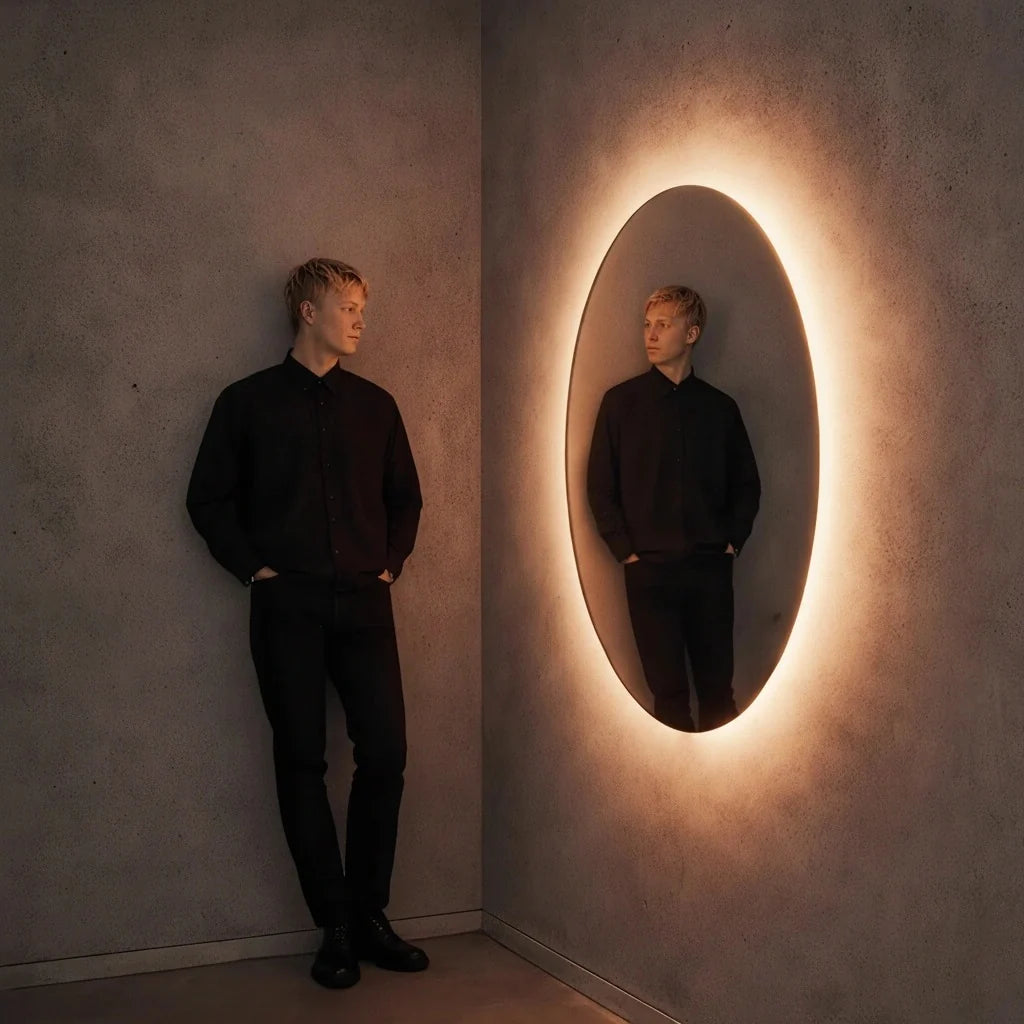 Luxury Modern Halo Eclipse Mirror European Style for Villa