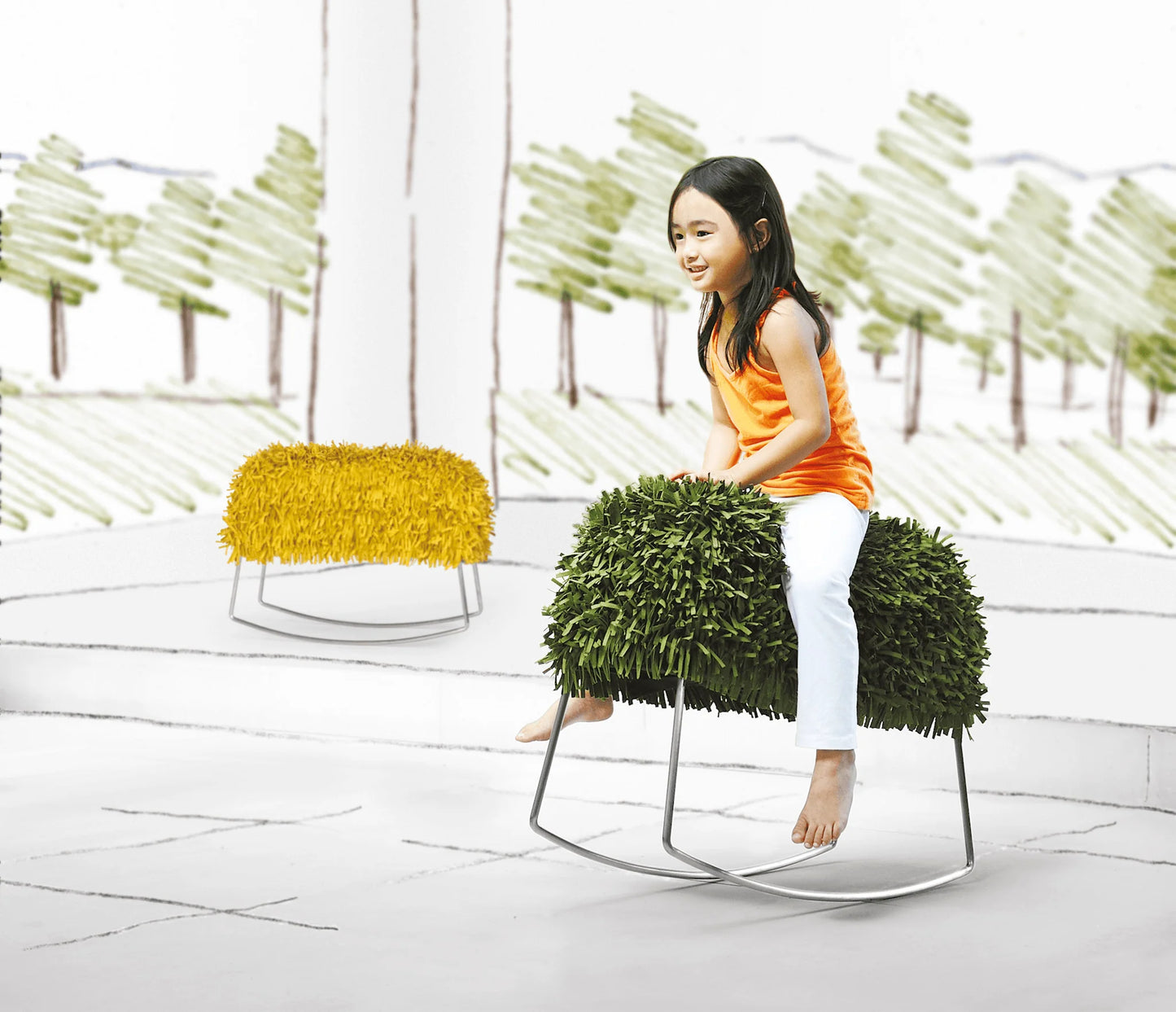 Luxury Modern Harry Rocking Stool European Style for Villa