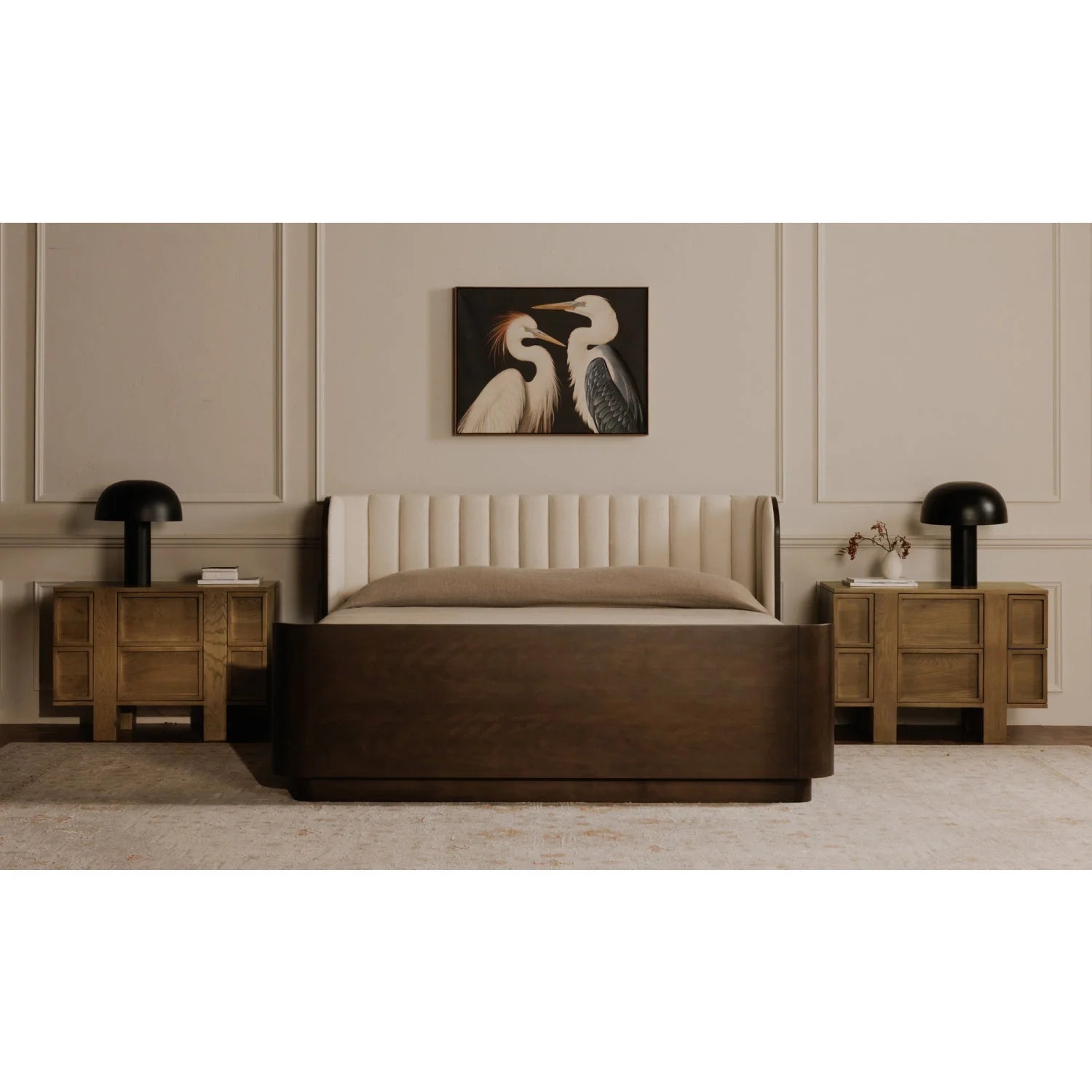 Luxury Modern Henley 6-Drawer Oak Nightstand European Style for Villa