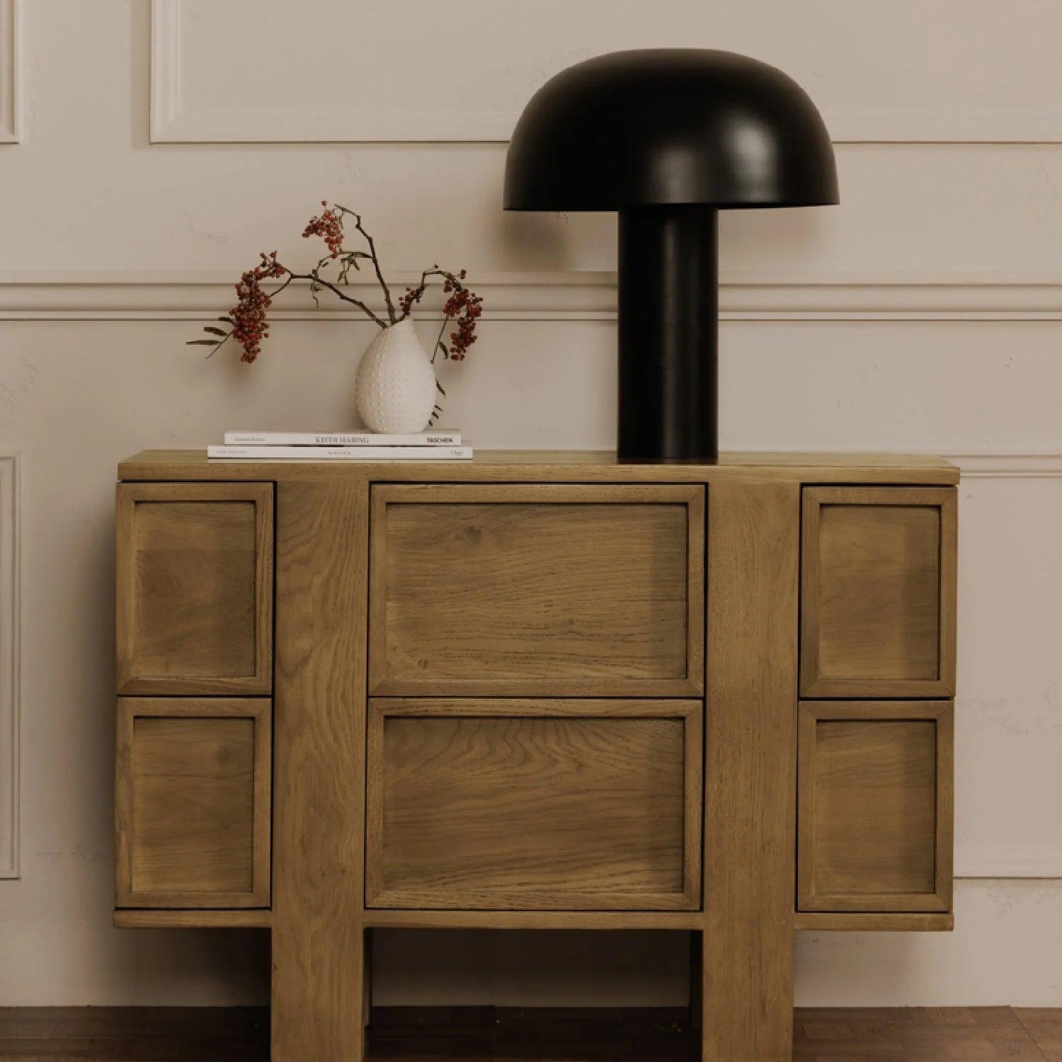 Luxury Modern Henley 6-Drawer Oak Nightstand European Style for Villa