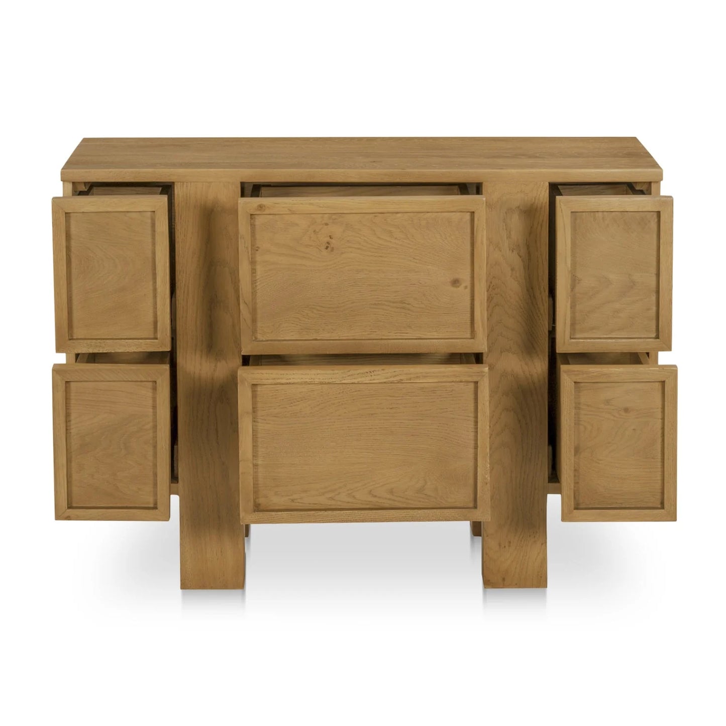 Luxury Modern Henley 6-Drawer Oak Nightstand European Style for Villa