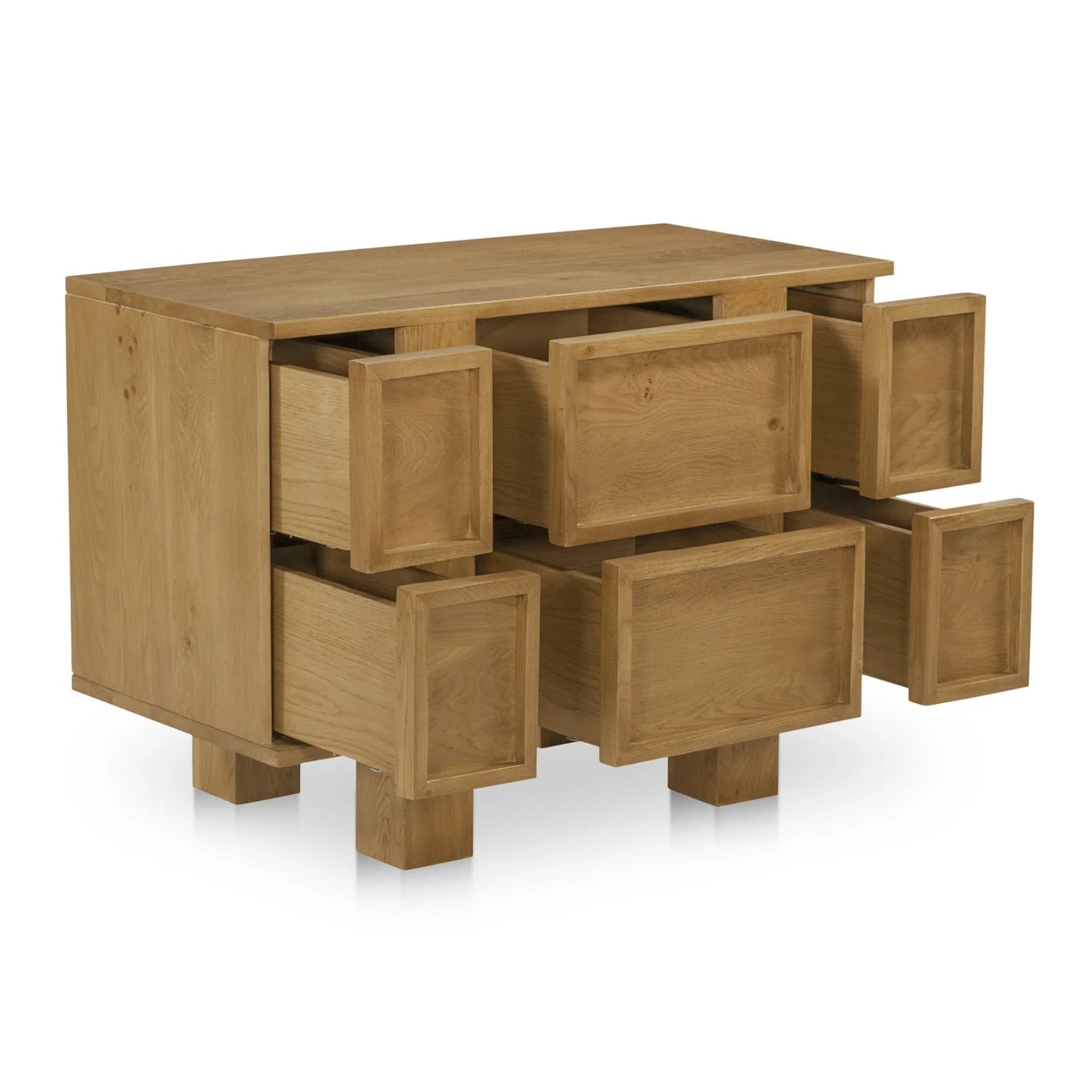 Luxury Modern Henley 6-Drawer Oak Nightstand European Style for Villa