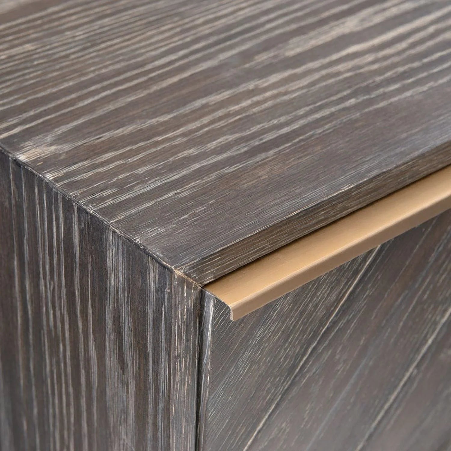 Luxury Modern Herringbone Oak 2-Drawer Chest European Style for Villa