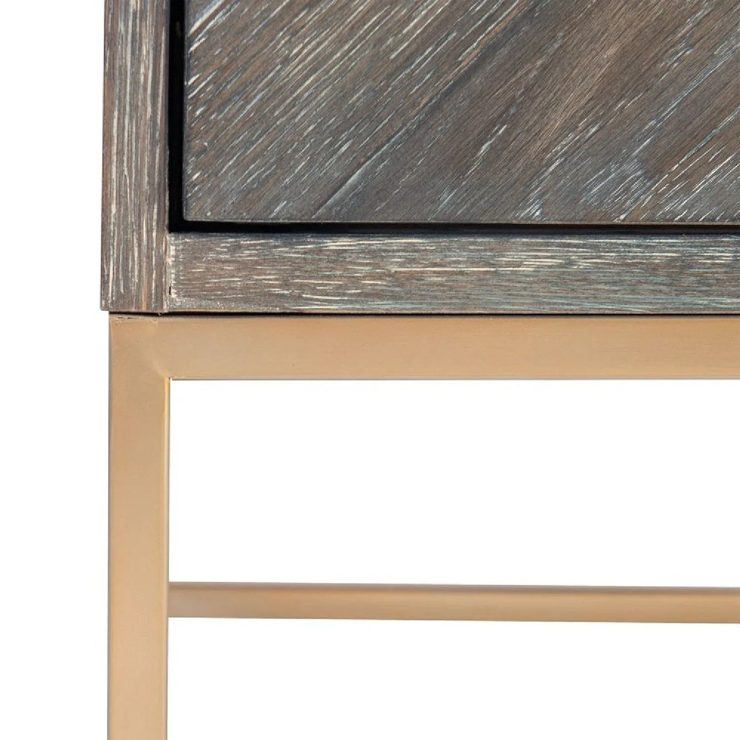 Luxury Modern Herringbone Oak 2-Drawer Chest European Style for Villa