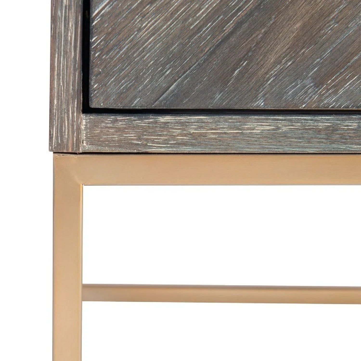 Luxury Modern Herringbone Oak 2-Drawer Chest European Style for Villa