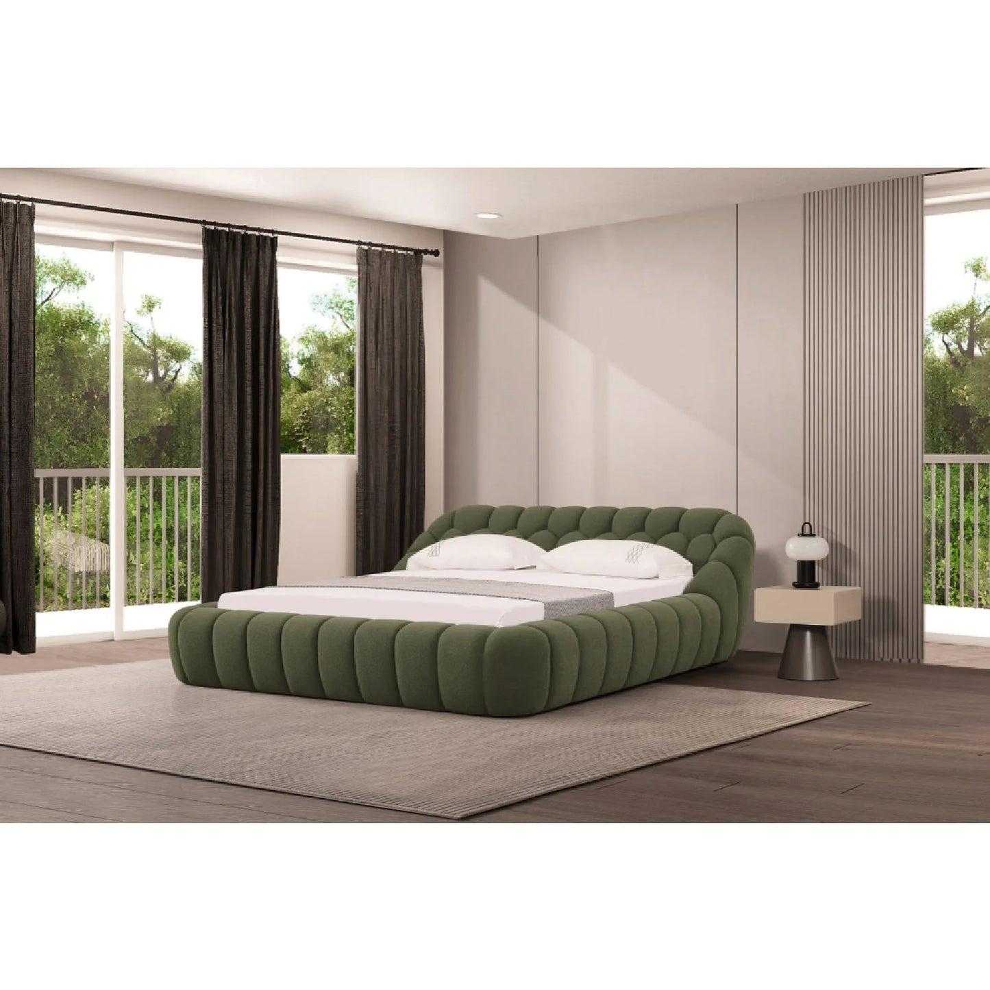 Luxury Modern Hexagonal Tufted Queen Bed European Style for Villa
