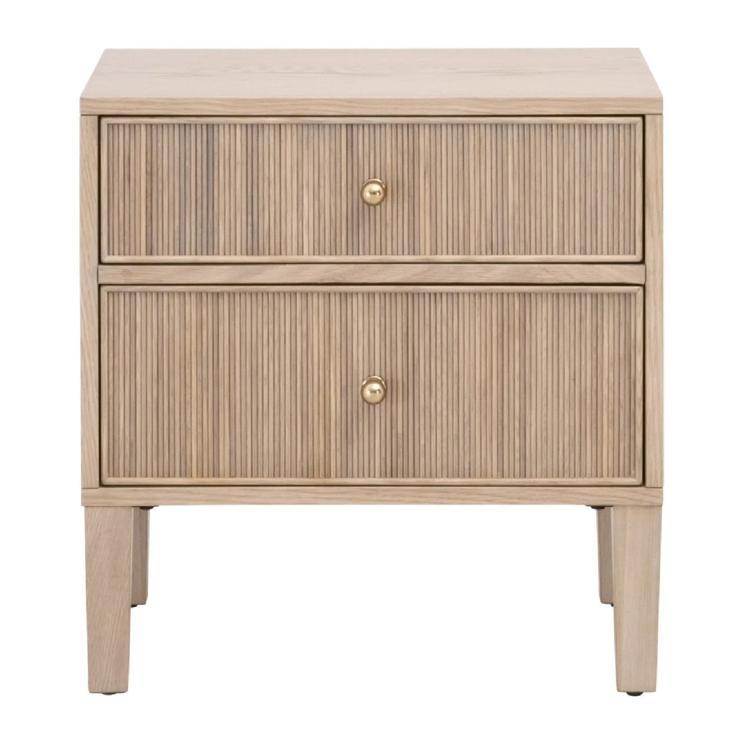 Luxury Modern Highland 2-Drawer Oak Nightstand European Style for Villa