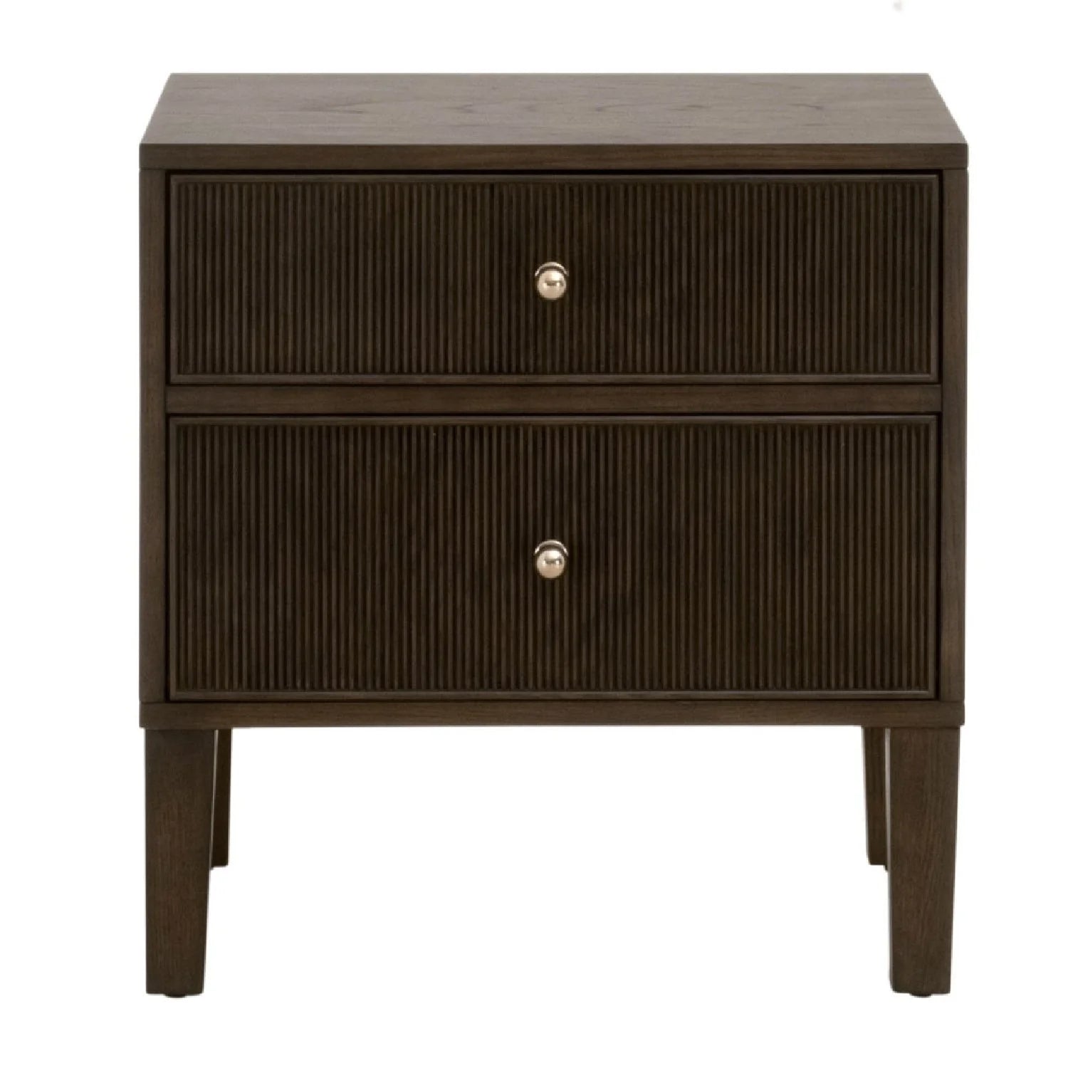 Luxury Modern Highland 2-Drawer Oak Nightstand European Style for Villa