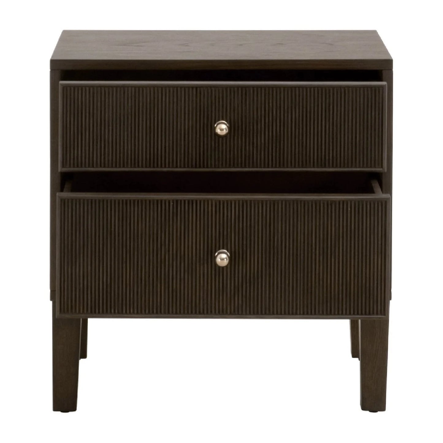 Luxury Modern Highland 2-Drawer Oak Nightstand European Style for Villa
