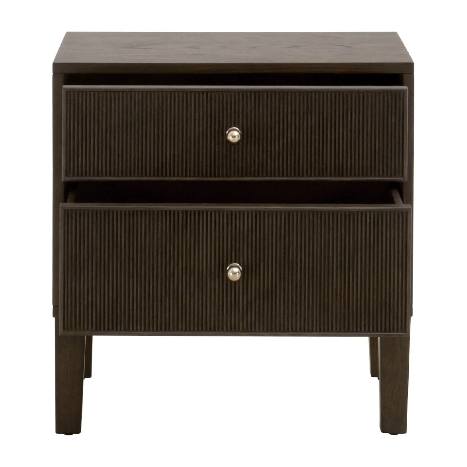 Luxury Modern Highland 2-Drawer Oak Nightstand European Style for Villa