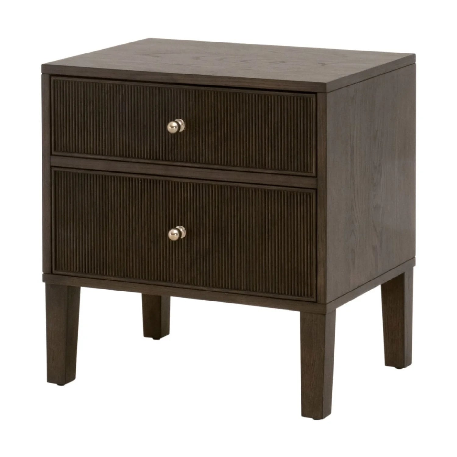 Luxury Modern Highland 2-Drawer Oak Nightstand European Style for Villa
