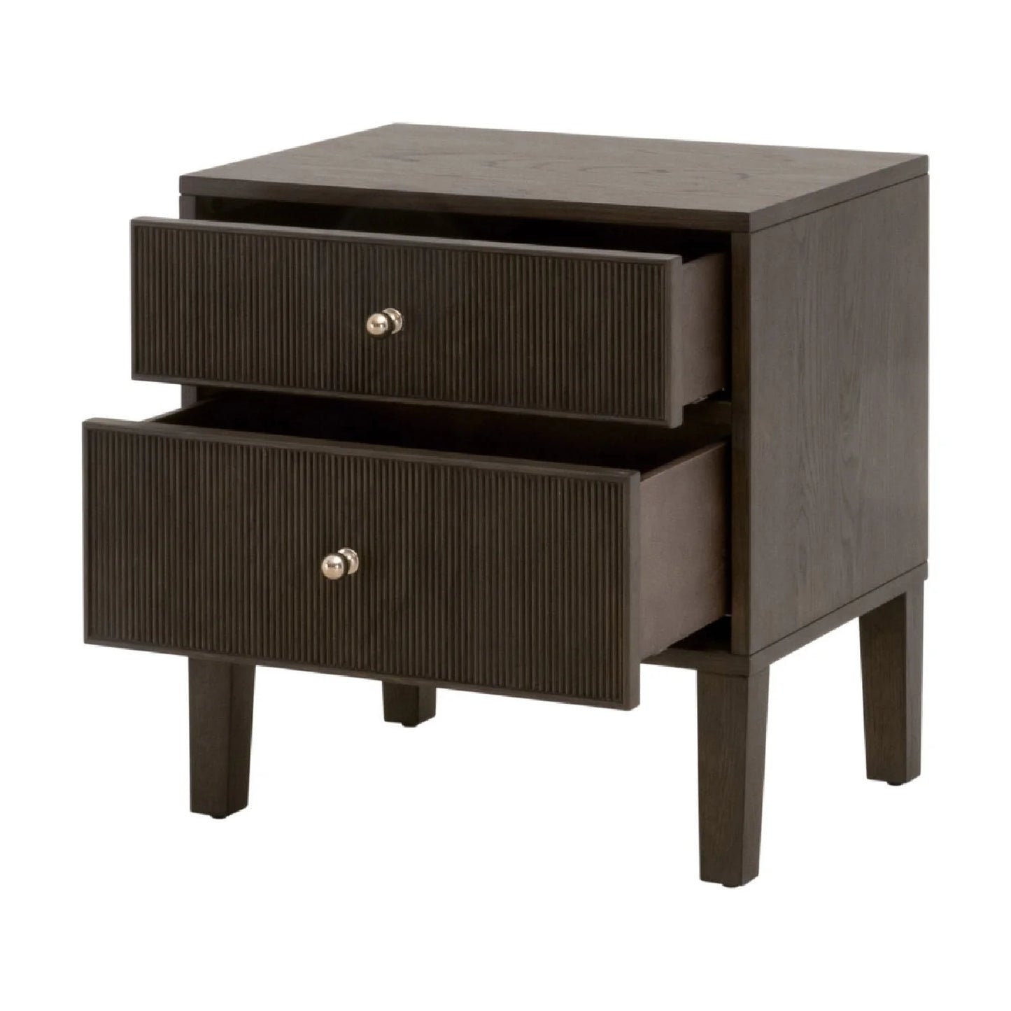 Luxury Modern Highland 2-Drawer Oak Nightstand European Style for Villa
