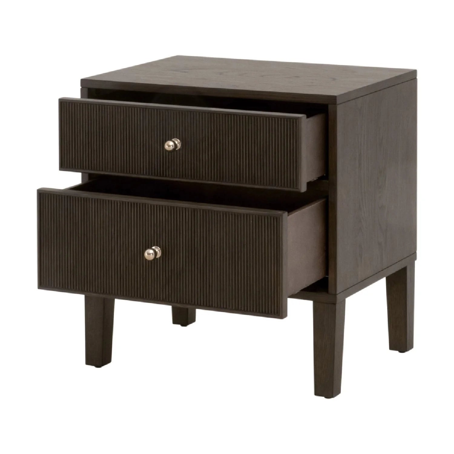 Luxury Modern Highland 2-Drawer Oak Nightstand European Style for Villa