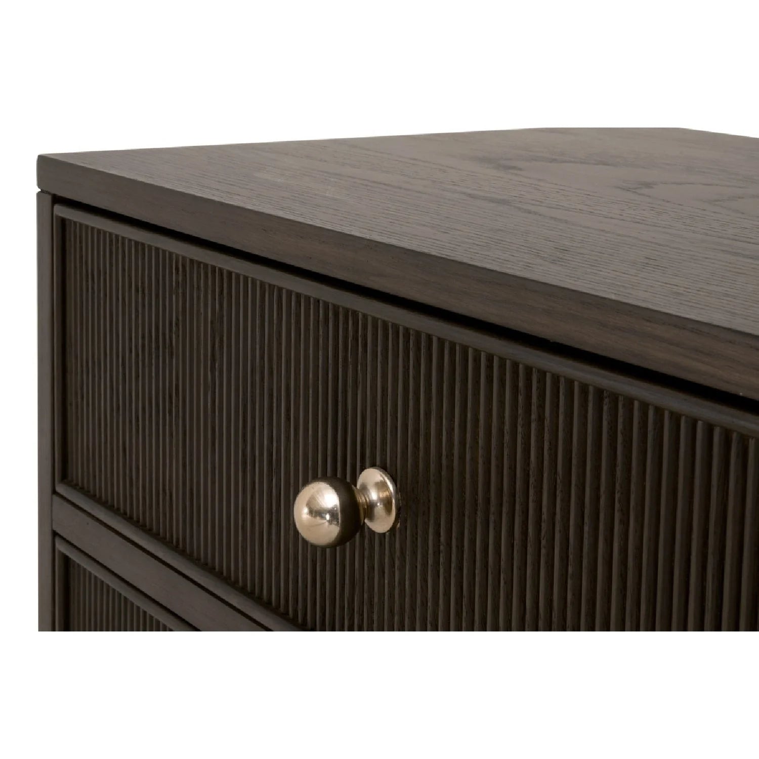 Luxury Modern Highland 2-Drawer Oak Nightstand European Style for Villa