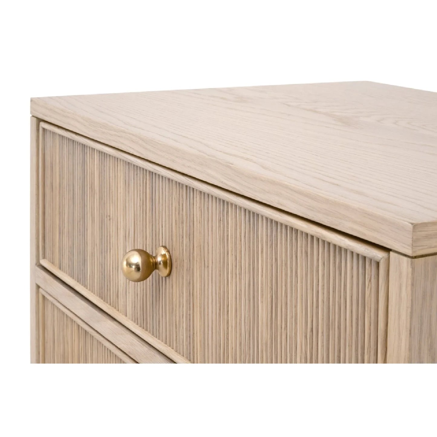 Luxury Modern Highland 2-Drawer Oak Nightstand European Style for Villa