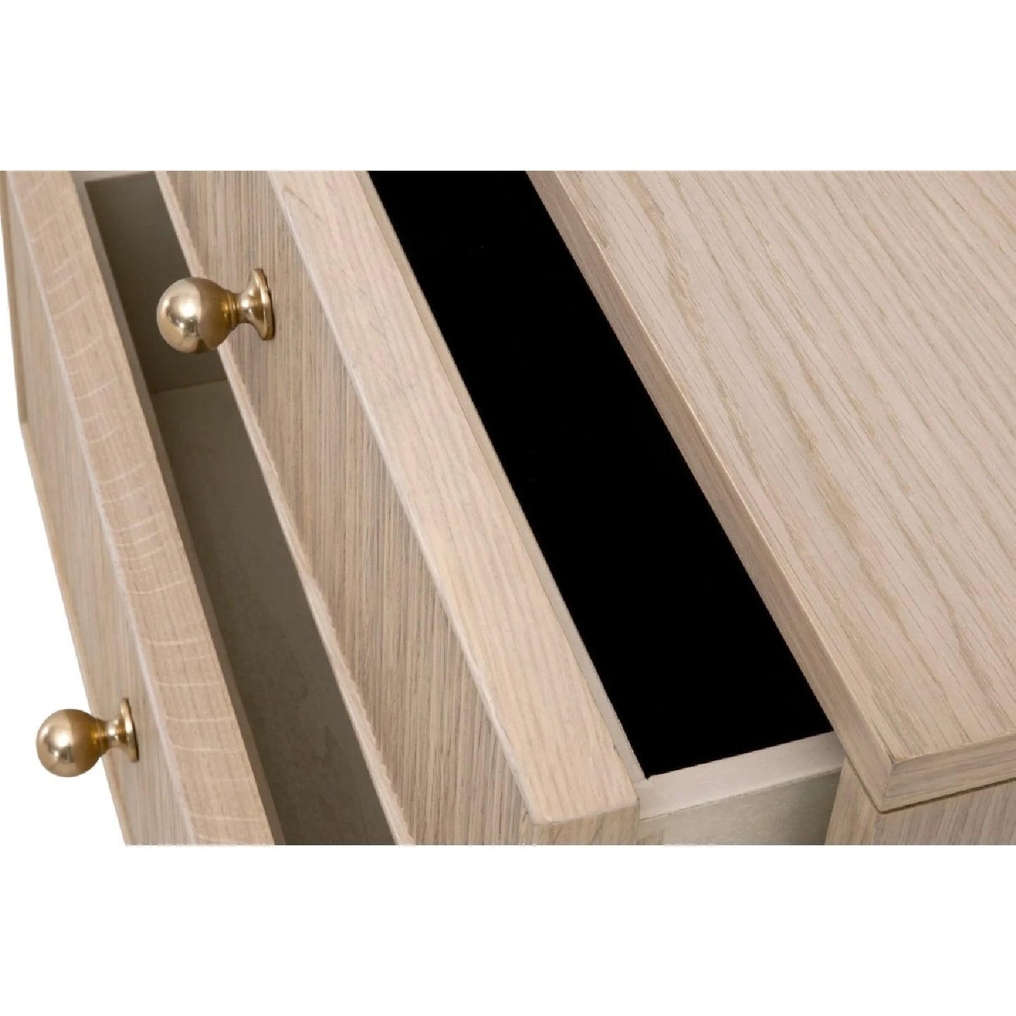 Luxury Modern Highland 2-Drawer Oak Nightstand European Style for Villa