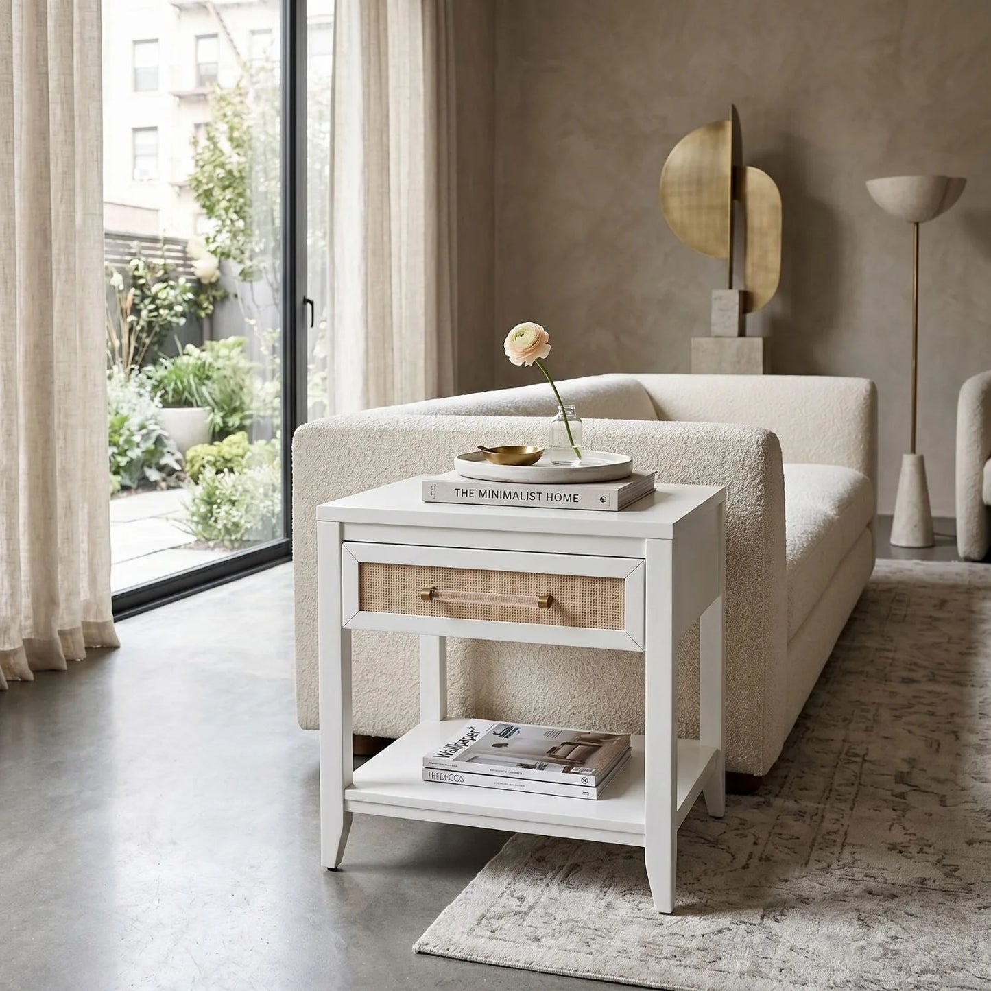 Luxury Modern Holland 1-Drawer Nightstand European Style for Villa
