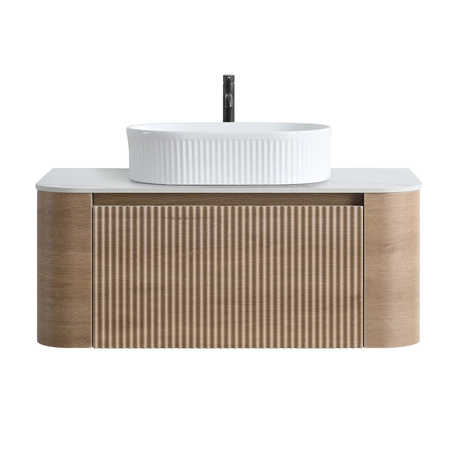 Luxury Modern Honey Oak Bathroom Vanity European Style for Villa