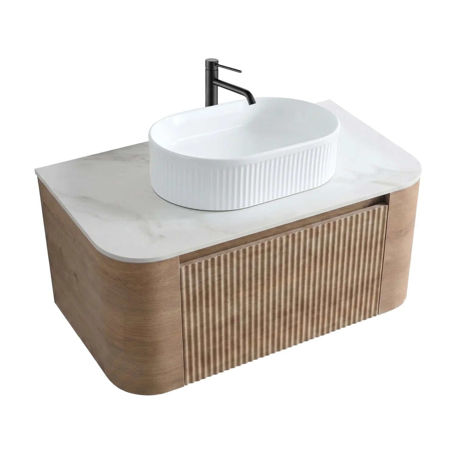 Luxury Modern Honey Oak Bathroom Vanity European Style for Villa