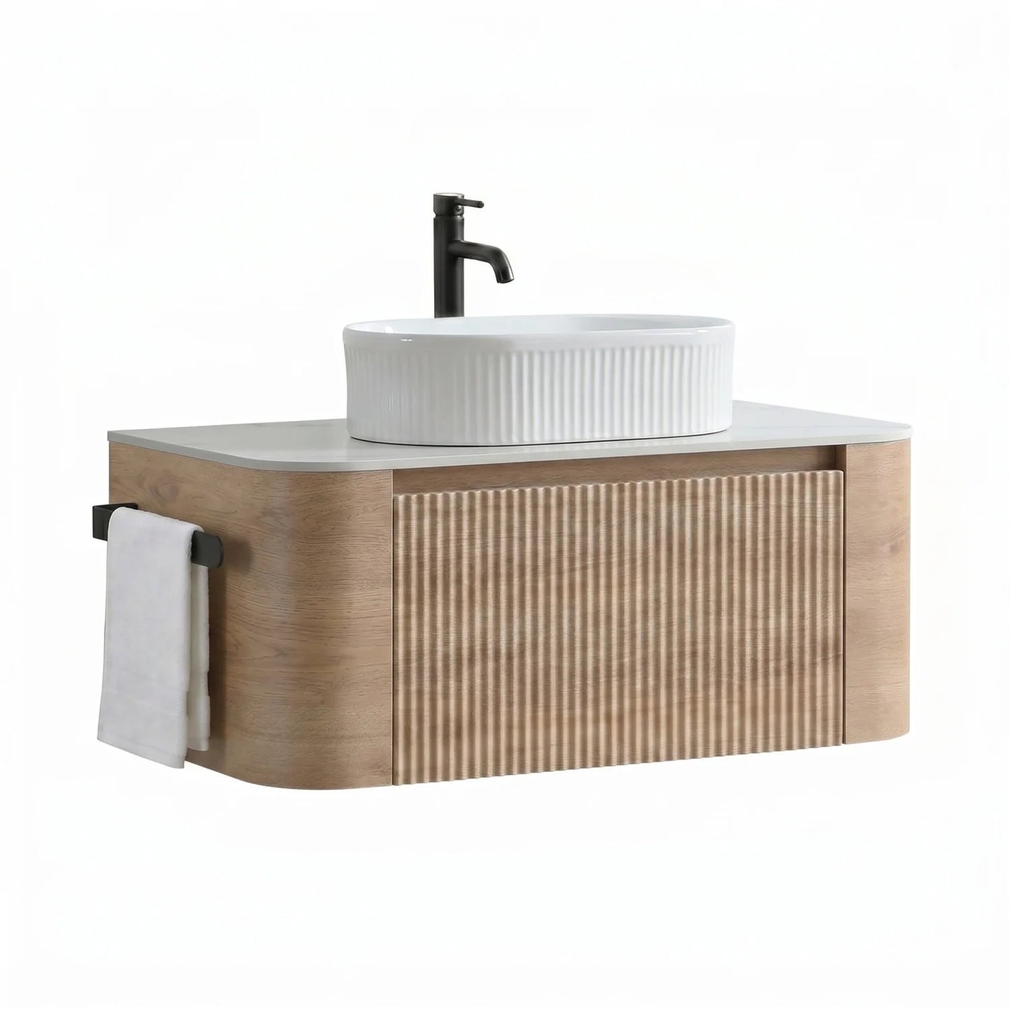 Luxury Modern Honey Oak Bathroom Vanity European Style for Villa