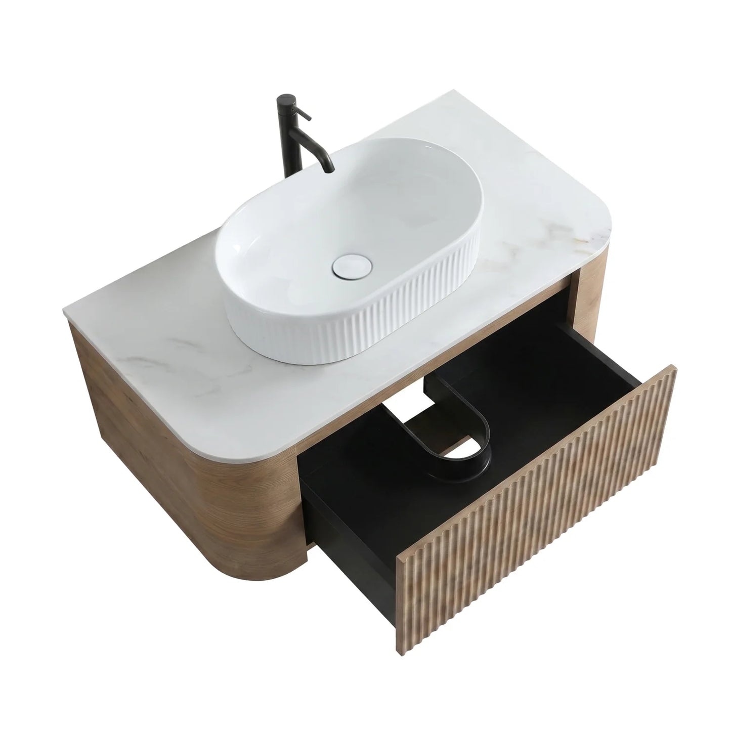 Luxury Modern Honey Oak Bathroom Vanity European Style for Villa