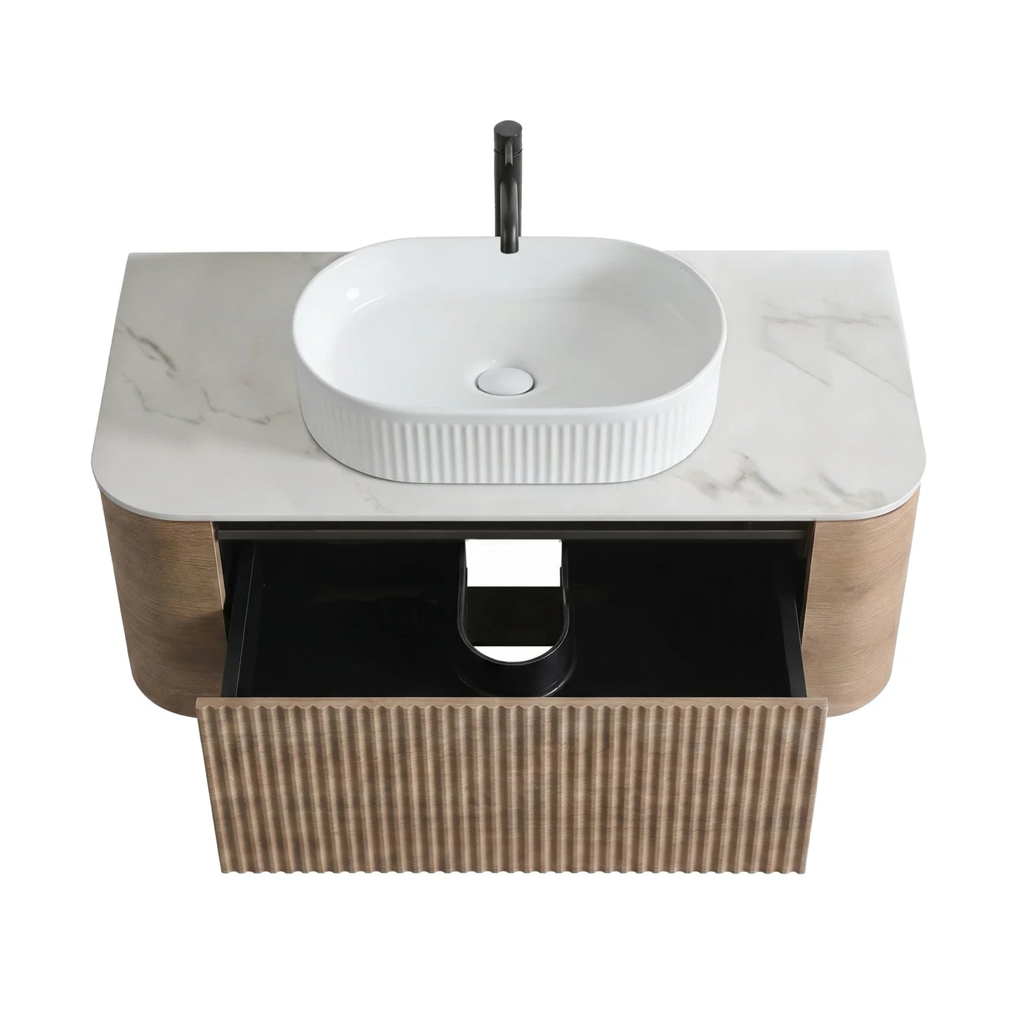 Luxury Modern Honey Oak Bathroom Vanity European Style for Villa