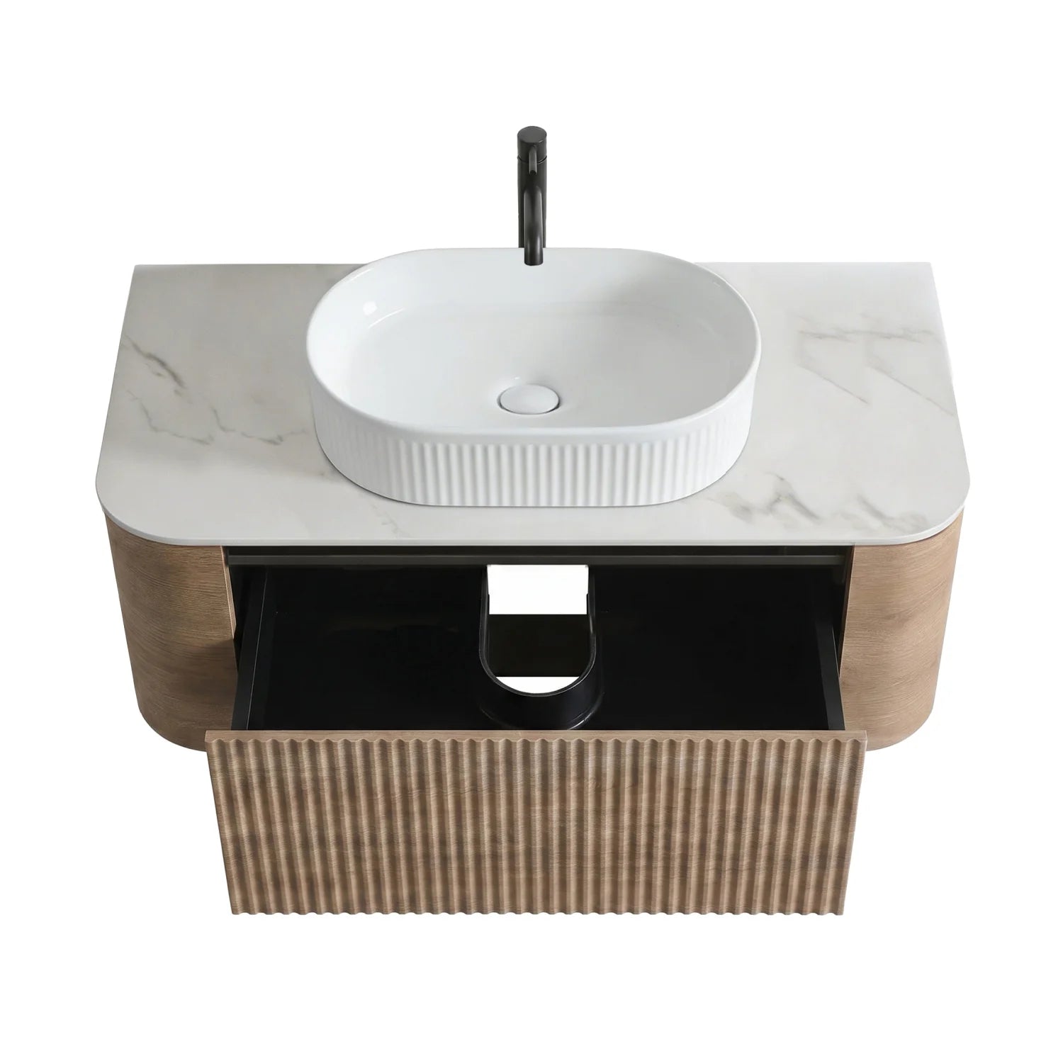 Luxury Modern Honey Oak Bathroom Vanity European Style for Villa