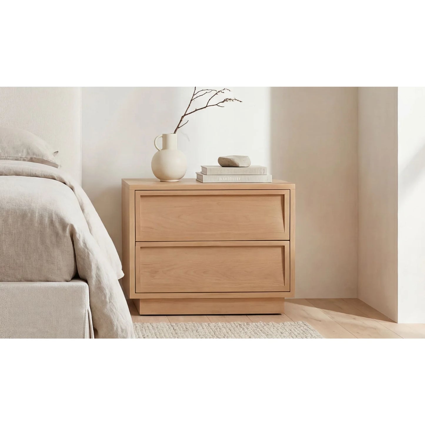 Luxury Modern Hudson 2-Drawer Nightstand European Style for Villa