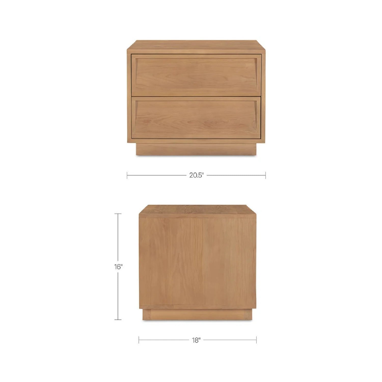 Luxury Modern Hudson 2-Drawer Nightstand European Style for Villa