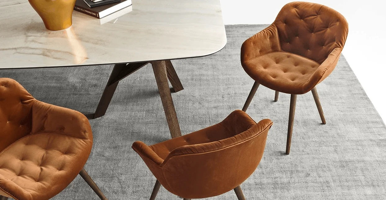 Luxury Modern Igloo Tufted Dining Chair European Style for Villa