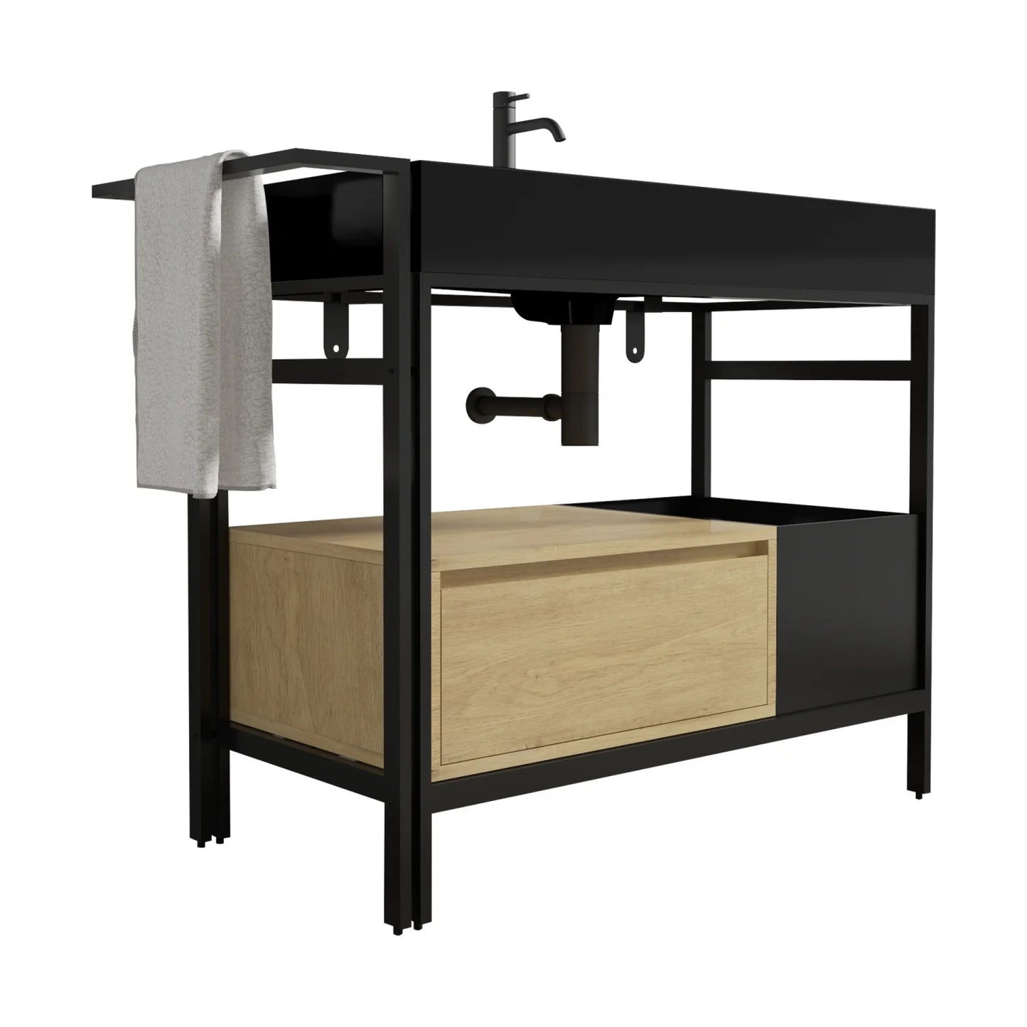 Luxury Modern Industrial Metal Bathroom Vanity European Style for Villa