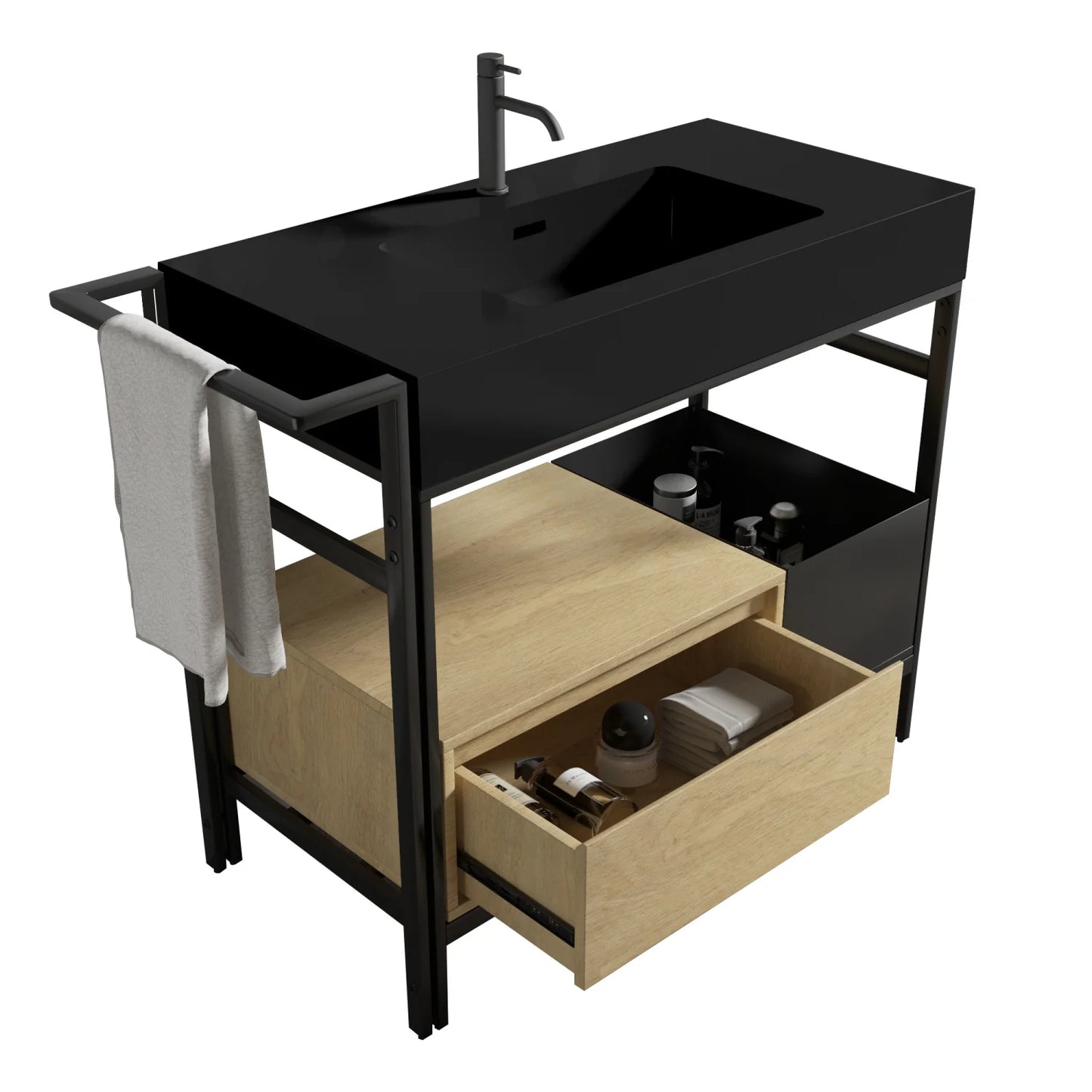 Luxury Modern Industrial Metal Bathroom Vanity European Style for Villa