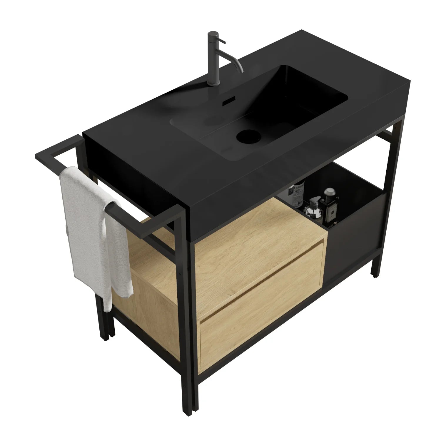 Luxury Modern Industrial Metal Bathroom Vanity European Style for Villa