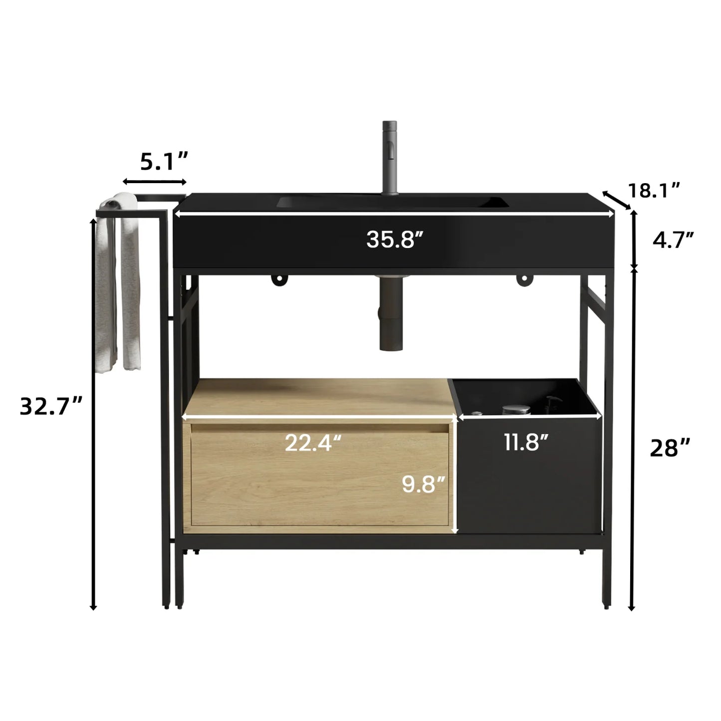 Luxury Modern Industrial Metal Bathroom Vanity European Style for Villa
