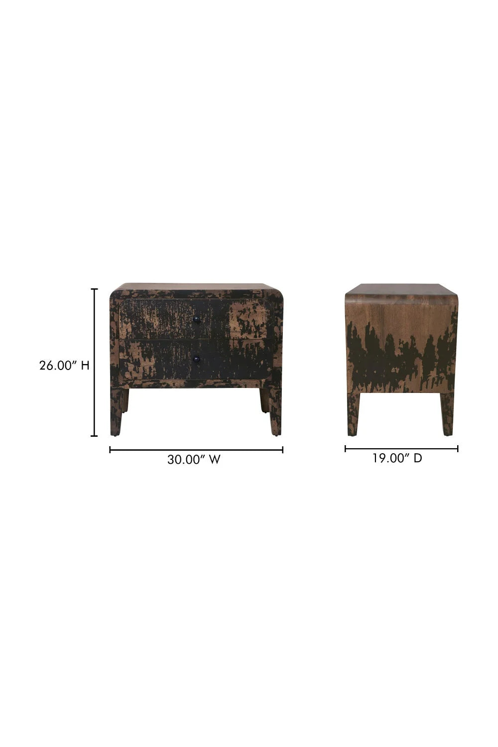 Luxury Modern Iris 2-Drawer Nightstand European Style for Villa