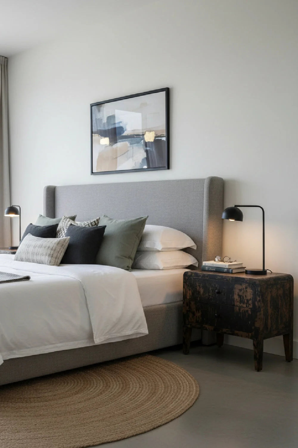 Luxury Modern Iris 2-Drawer Nightstand European Style for Villa