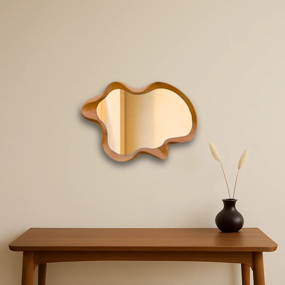 Luxury Modern Irregular Wave Mirror European Style for Villa