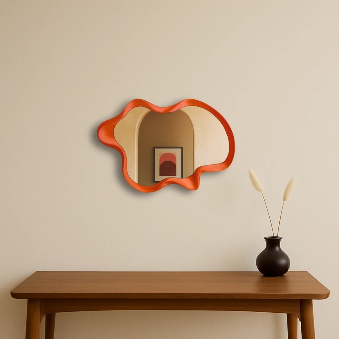 Luxury Modern Irregular Wave Mirror European Style for Villa