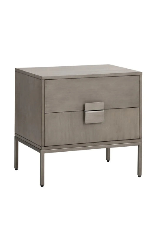 Luxury Modern Jade Acacia Wood 2-Drawer Nightstand European Style for Villa
