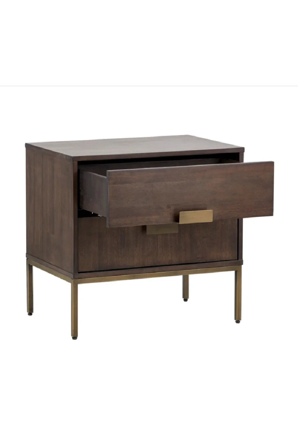 Luxury Modern Jade Acacia Wood 2-Drawer Nightstand European Style for Villa