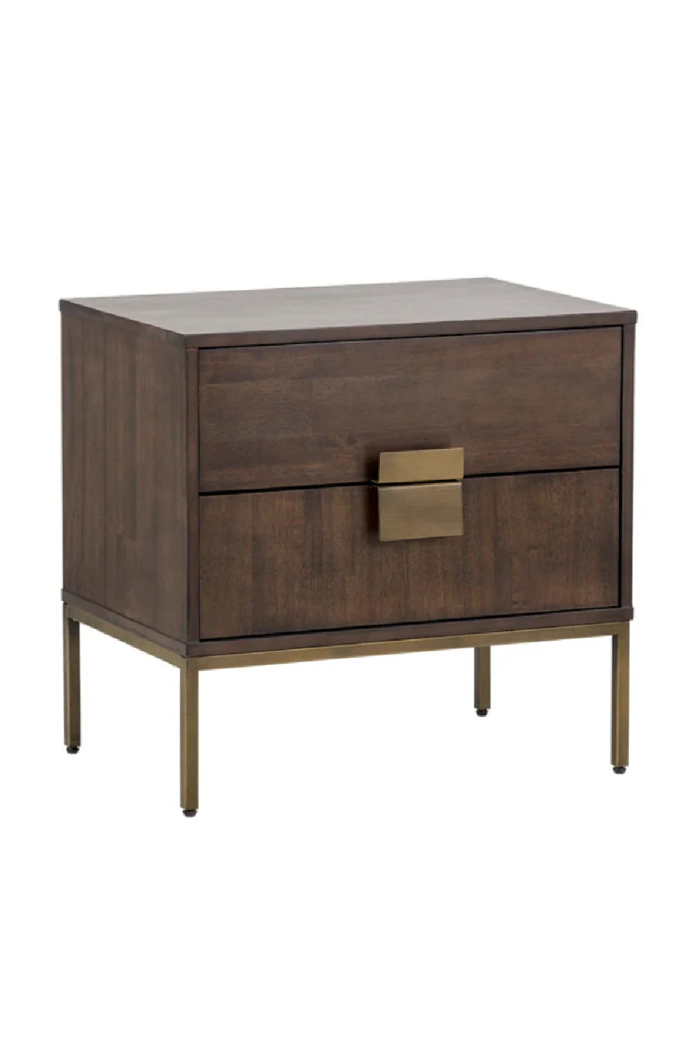 Luxury Modern Jade Acacia Wood 2-Drawer Nightstand European Style for Villa