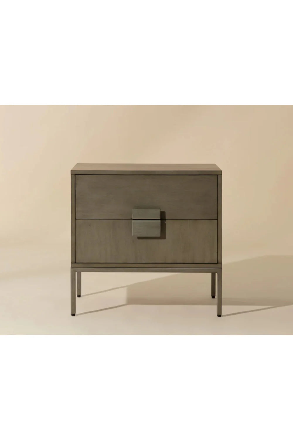 Luxury Modern Jade Acacia Wood 2-Drawer Nightstand European Style for Villa