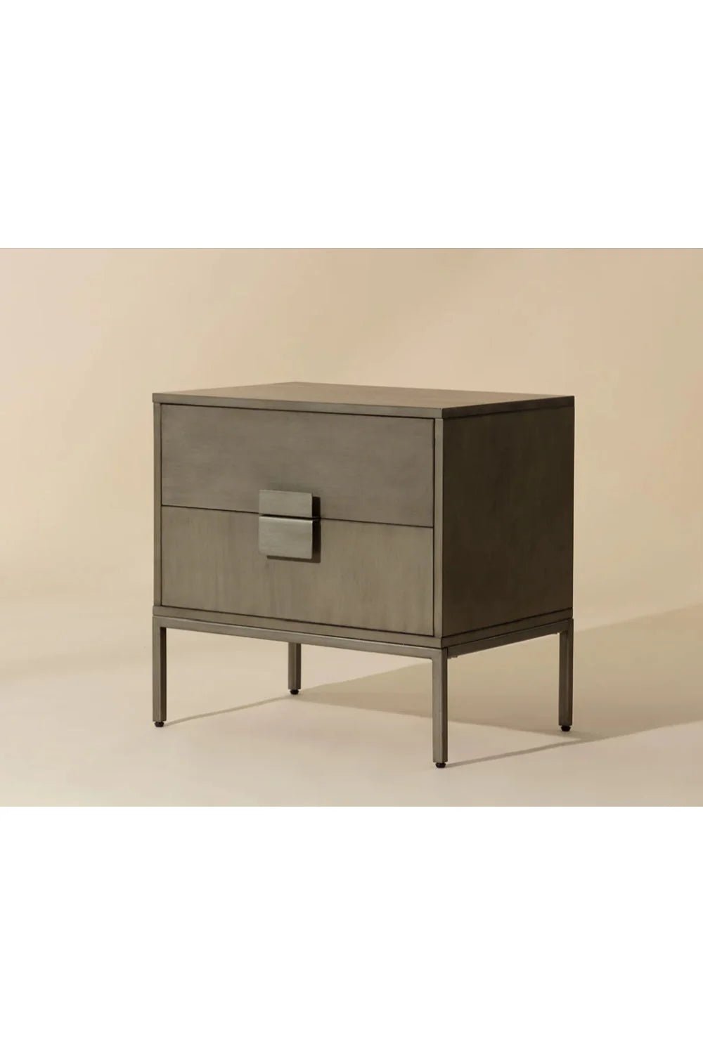 Luxury Modern Jade Acacia Wood 2-Drawer Nightstand European Style for Villa