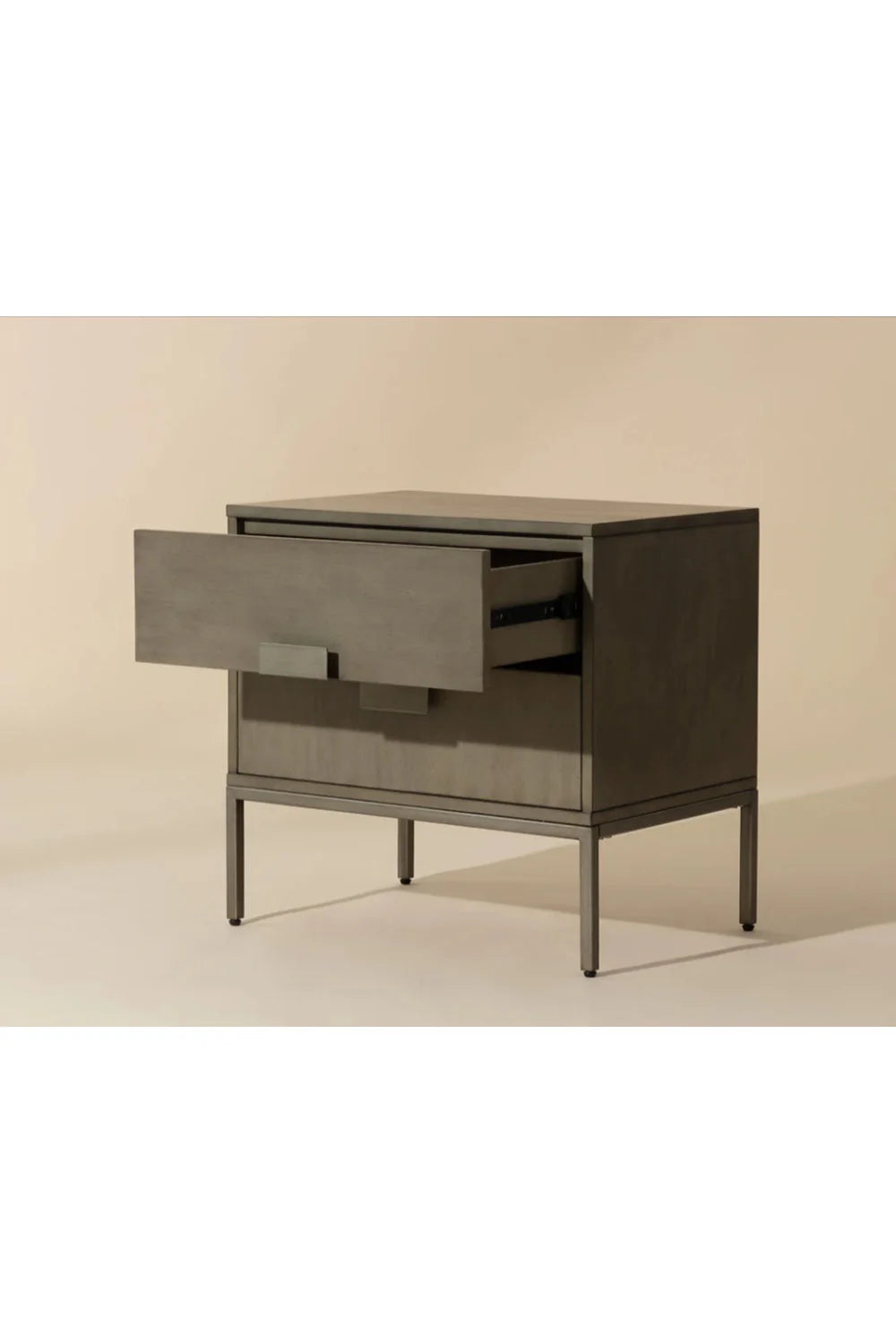 Luxury Modern Jade Acacia Wood 2-Drawer Nightstand European Style for Villa