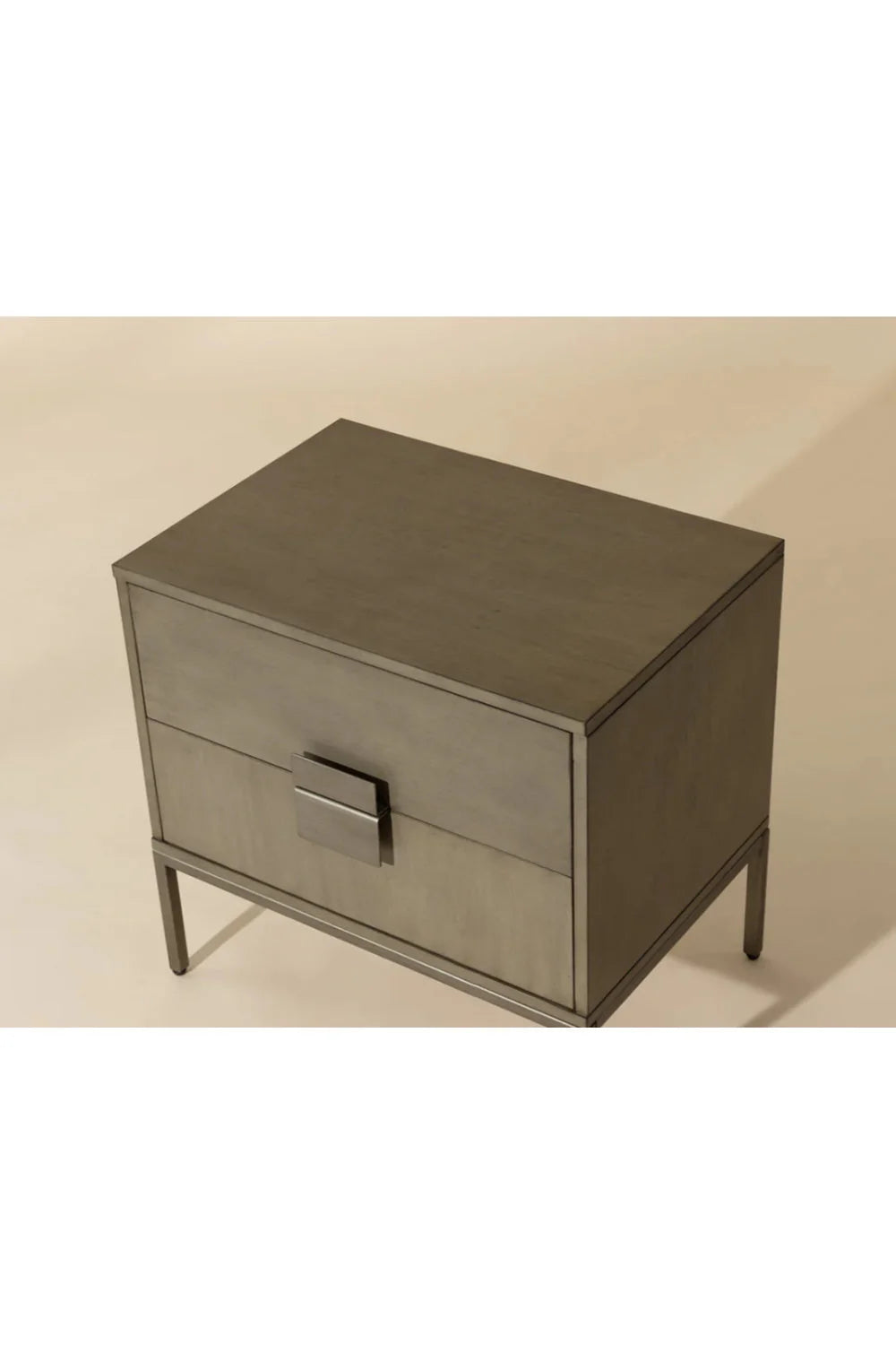 Luxury Modern Jade Acacia Wood 2-Drawer Nightstand European Style for Villa