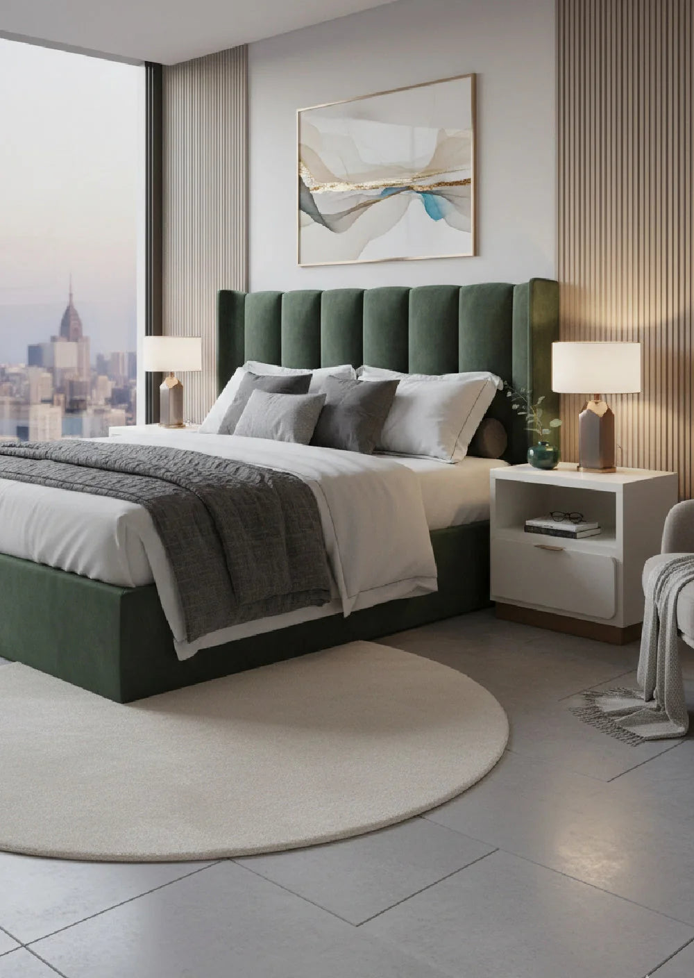 Luxury Modern Jenkins Lacquer Nightstand European Style for Villa