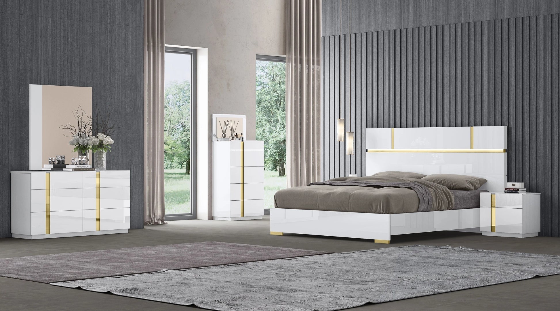 Luxury Modern Kathy Bedroom Set European Style for Villa