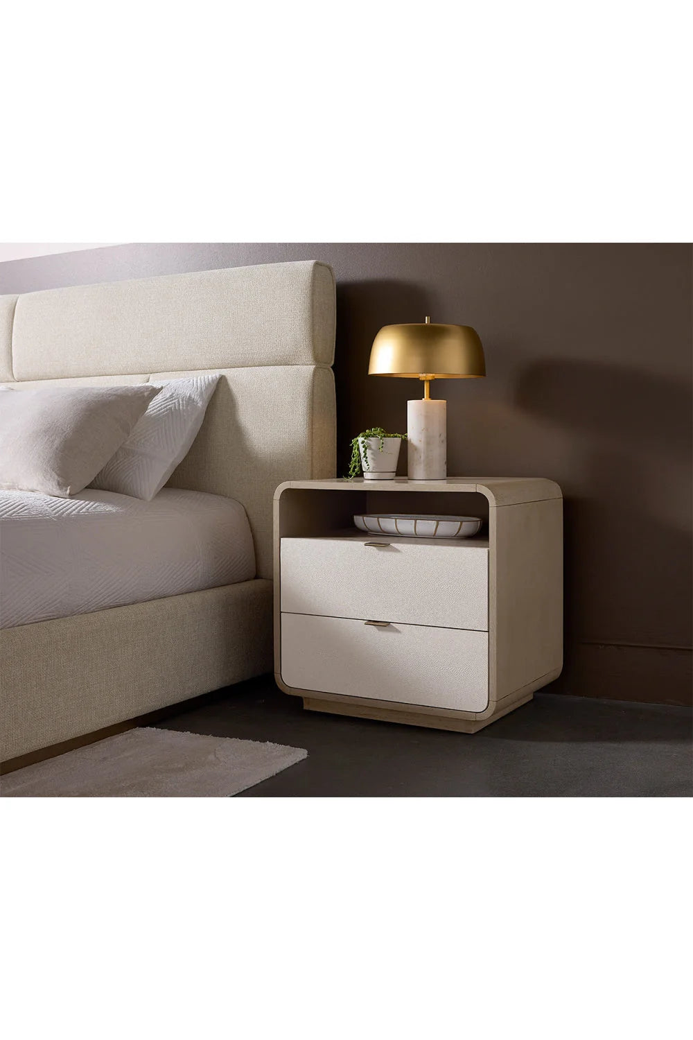 Luxury Modern Kayden 2-Drawer Nightstand European Style for Villa