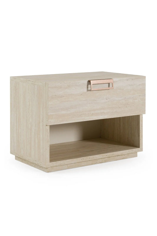 Luxury Modern Lago Travertine Nightstand European Style for Villa